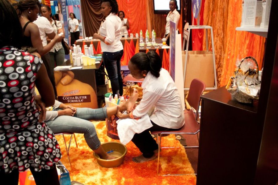 Pampering at the exhibition stands
